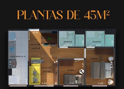 Apartamento, 46 m² - Foto 1