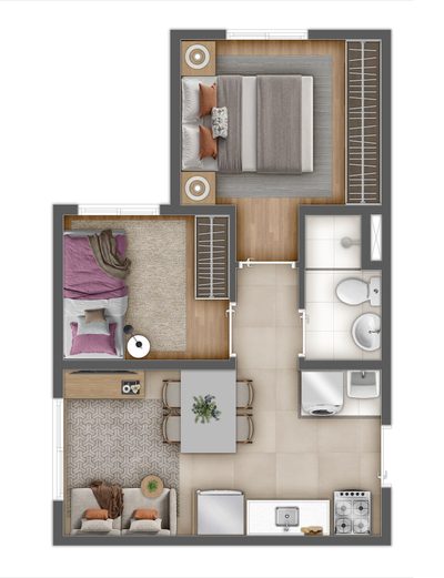 Apartamento, 2 quartos, 34 m² - Foto 4