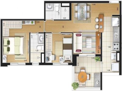 Apartamento, 2 quartos, 57 m² - Foto 2