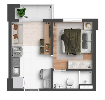 Apartamento, 2 quartos, 35 m² - Foto 5