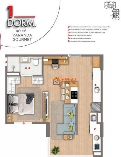 Apartamento, 1 quarto, 40 m² - Foto 2