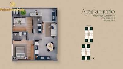 Apartamento, 2 quartos, 70 m² - Foto 2