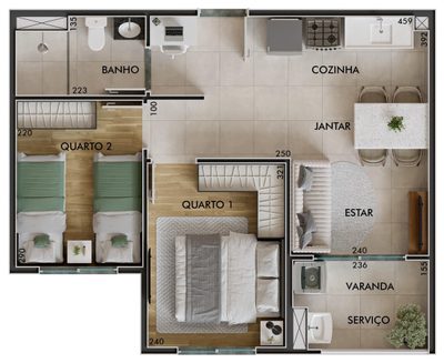 Casa, 2 quartos, 66 m² - Foto 4