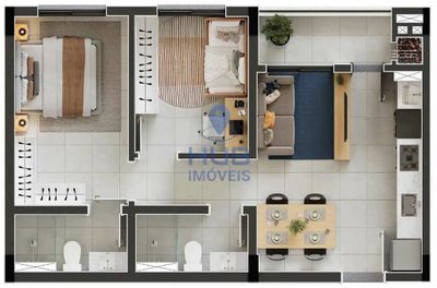 Apartamento, 2 quartos, 52 m² - Foto 5