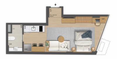 Cobertura, 1 quarto, 80 m² - Foto 5