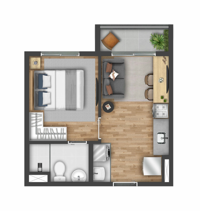Apartamento, 2 quartos, 39 m² - Foto 1