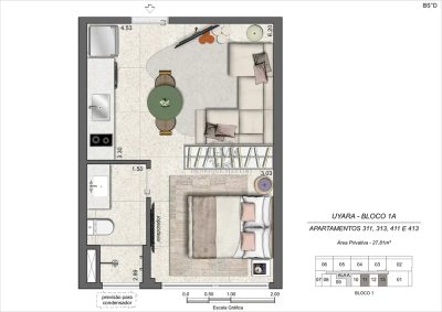 Apartamento, 1 quarto, 27 m² - Foto 2