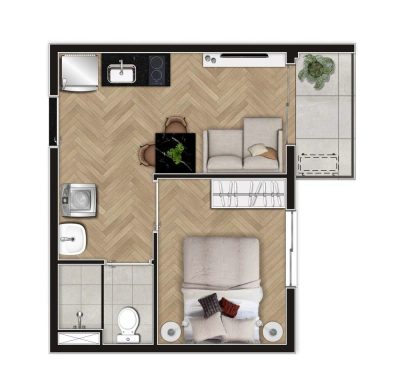 Apartamento, 2 quartos, 37 m² - Foto 3
