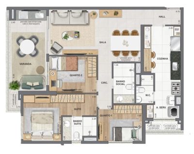 Apartamento, 3 quartos, 100 m² - Foto 5