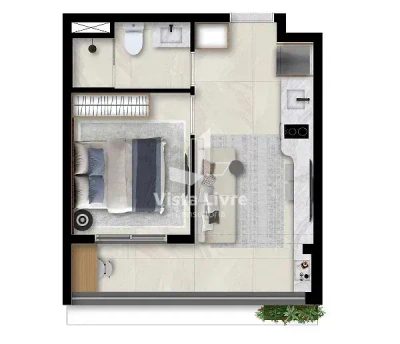 Apartamento, 1 quarto, 30 m² - Foto 1