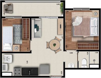 Apartamento, 2 quartos, 33 m² - Foto 3