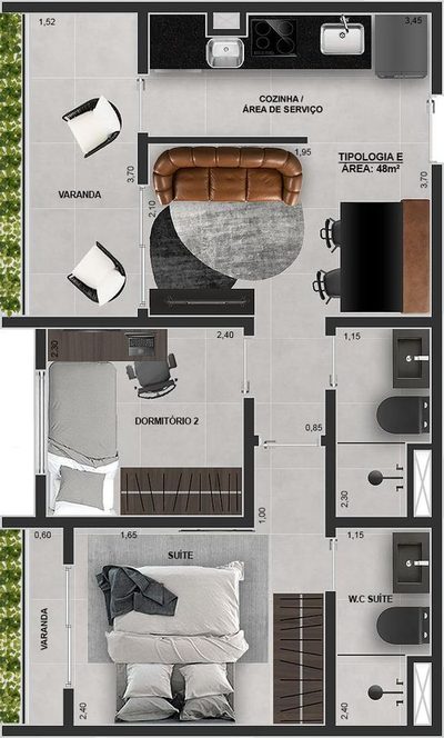 Apartamento, 2 quartos, 48 m² - Foto 5