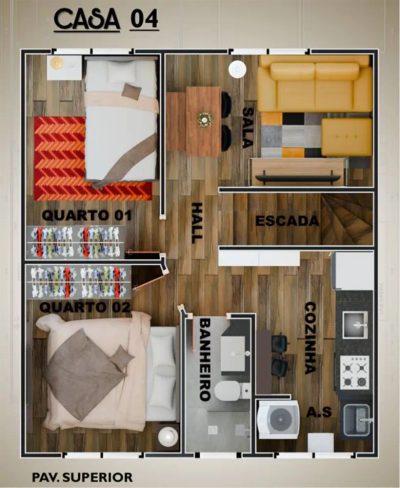 Casa, 2 quartos, 65 m² - Foto 4