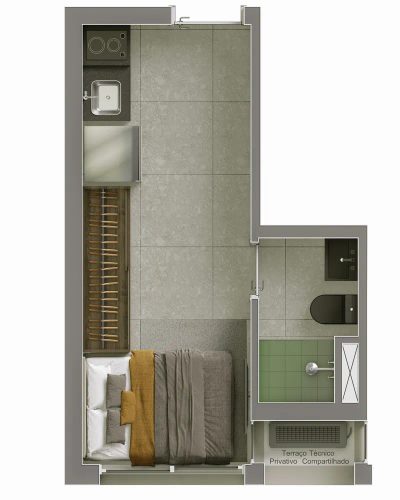 Apartamento, 1 quarto, 16 m² - Foto 4