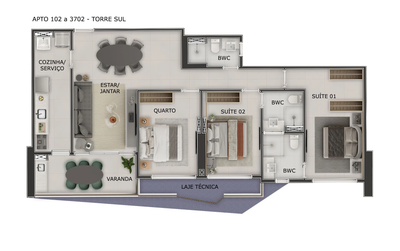 Apartamento, 3 quartos, 121 m² - Foto 3
