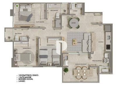 Apartamento, 3 quartos, 94 m² - Foto 2