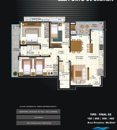 Apartamento, 3 quartos, 79 m² - Foto 3