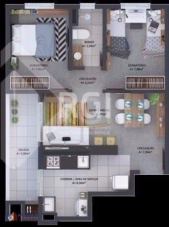 Apartamento, 2 quartos, 54 m² - Foto 2