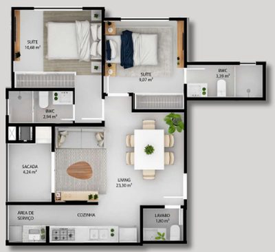 Apartamento, 2 quartos, 123 m² - Foto 1
