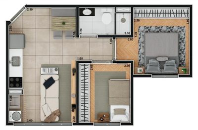 Apartamento, 2 quartos, 38 m² - Foto 1