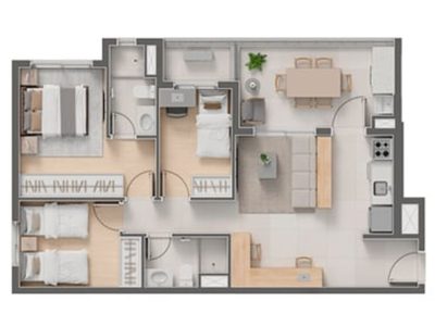 Apartamento, 2 quartos, 57 m² - Foto 2