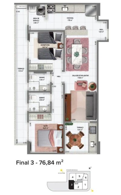 Apartamento, 2 quartos, 76 m² - Foto 2