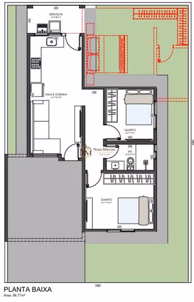 Casa, 2 quartos, 56 m² - Foto 2
