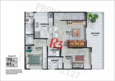 Sobrado, 2 quartos, 71 m² - Foto 2