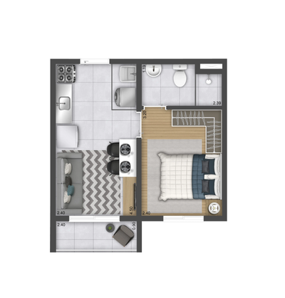 Apartamento, 2 quartos, 32 m² - Foto 1