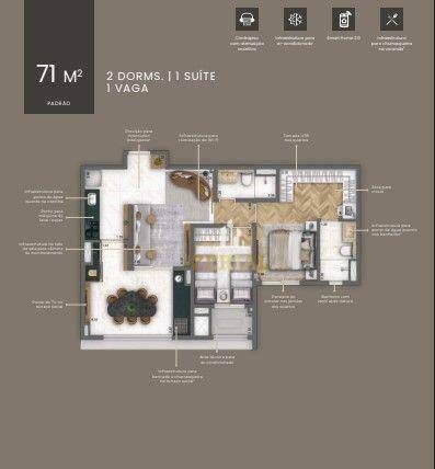 Apartamento, 2 quartos, 71 m² - Foto 1
