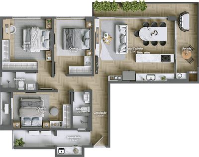 Apartamento, 3 quartos, 103 m² - Foto 1
