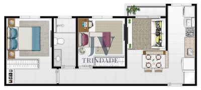 Apartamento, 2 quartos, 51 m² - Foto 2