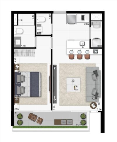 Apartamento, 1 quarto, 56 m² - Foto 4
