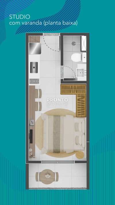 Apartamento, 1 quarto, 19 m² - Foto 1