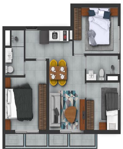 Apartamento, 1 quarto, 55 m² - Foto 2