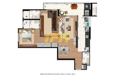 Apartamento, 2 quartos, 77 m² - Foto 2