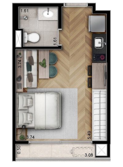 Apartamento, 1 quarto, 25 m² - Foto 5