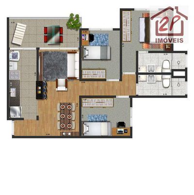 Apartamento, 3 quartos, 72 m² - Foto 2