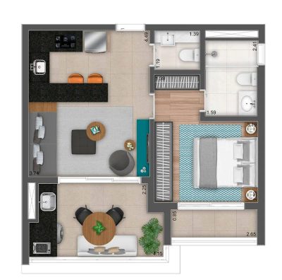 Apartamento, 1 quarto, 57 m² - Foto 5