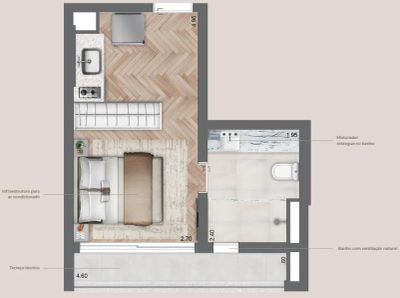 Apartamento, 1 quarto, 49 m² - Foto 2