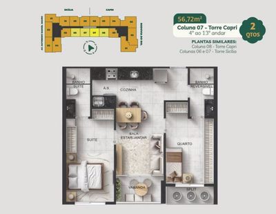 Apartamento, 56 m² - Foto 2