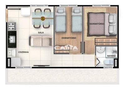 Apartamento, 2 quartos, 34 m² - Foto 2