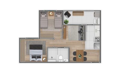 Apartamento, 2 quartos, 44 m² - Foto 1