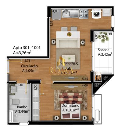 Apartamento, 1 quarto, 34 m² - Foto 3