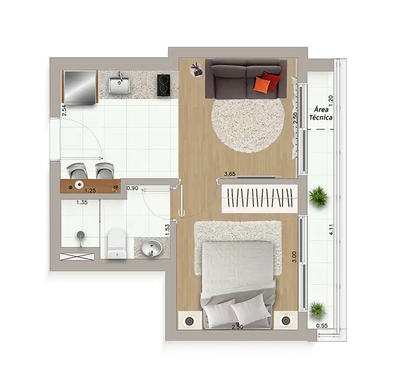 Apartamento, 1 quarto, 28 m² - Foto 5