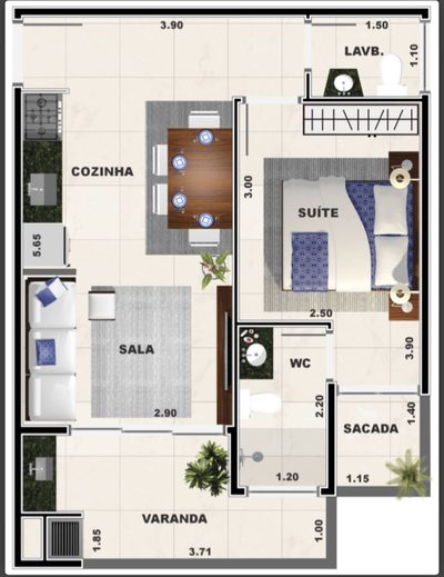 Apartamento, 1 quarto, 43 m² - Foto 4