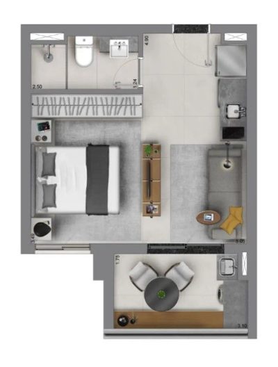 Kitnet-Studio, 34 m² - Foto 4