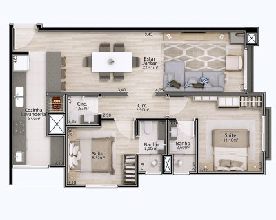 Apartamento, 3 quartos, 80 m² - Foto 3