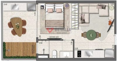 Apartamento, 1 quarto, 38 m² - Foto 3