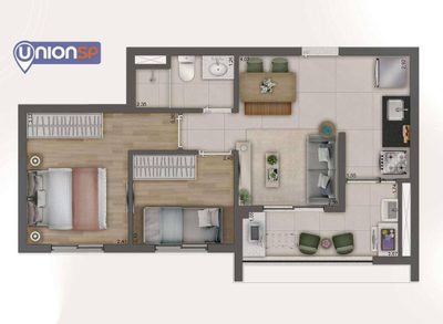 Apartamento, 2 quartos, 41 m² - Foto 3